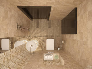 Дизайн туалета в квартире в ЖК "Большой", г.Краснодар, Студия интерьерного дизайна happy.design Студия интерьерного дизайна happy.design Ванна кімната