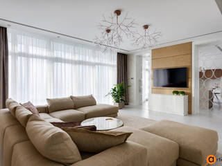 Минимализм в ЖК Парус, Artichok Design Artichok Design Minimalist living room Beige