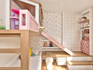 Quarto infantil com escorregador, Espaço do Traço arquitetura Espaço do Traço arquitetura Kinderzimmer Mädchen