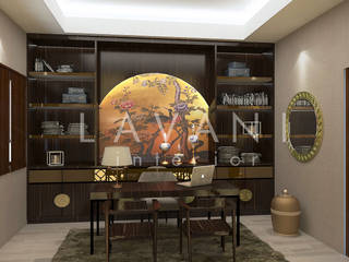 Chinese Style Work Room , Lavani Interior Lavani Interior Ruang Studi/Kantor Gaya Asia Kayu Wood effect