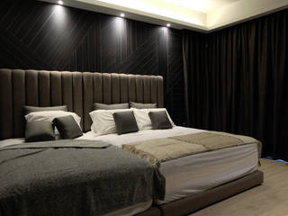 Minimalism and Monochorme modern condo, inDfinity Design (M) SDN BHD inDfinity Design (M) SDN BHD Minimalist bedroom