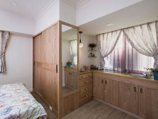 市區45年老屋華麗轉身 恬靜鄉村風, Color-Lotus Design Color-Lotus Design Scandinavian style bedroom Solid Wood Wood effect