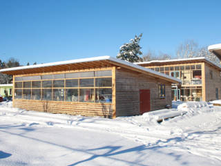 Passive Solar Workshop & House, David Colwell Design David Colwell Design منزل سلبي خشب Wood effect