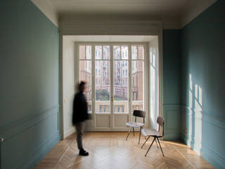 house#05, andrea rubini architetto andrea rubini architetto Classic style living room Solid Wood Green