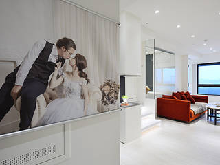 甜蜜溫“心”風, 瓦悅設計有限公司 瓦悅設計有限公司 现代客厅設計點子、靈感 & 圖片
