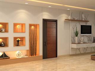 3BHK,Manish Nagar, Nagpur, Form & Function Form & Function Salones de estilo moderno