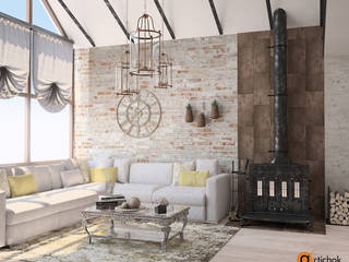 Библиотека в загородном доме, Artichok Design Artichok Design Wohnzimmer im Landhausstil Beige