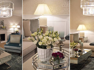 Wystrój wnętrza w stylu glamour, salon w stylu glamour, PRIMAVERA HOME PRIMAVERA HOME モダンデザインの リビング