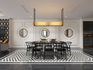 ​Thiết kế nội thất Vinhomes Central Park - Phong cách Đông Dương, ICON INTERIOR ICON INTERIOR Asian style dining room