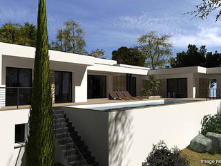 Une villa moderne construite à flanc de colline, Atoutplans Architecture Atoutplans Architecture モダンな 家