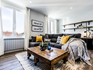 Salas de estar industriais por jaione elizalde estilismo inmobiliario - home staging Industrial