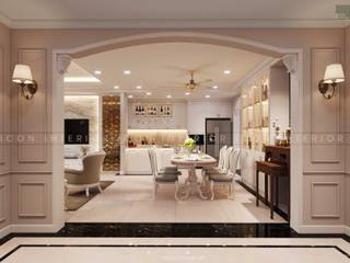 Thiết kế nội thất phong cách TÂN CỔ ĐIỂN cùng căn hộ Vinhomes Central Park, ICON INTERIOR ICON INTERIOR Comedores de estilo clásico