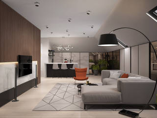 мансарда для молодого человека, Инна Азорская Инна Азорская Modern living room