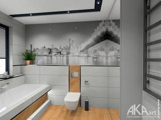 Łazienka w domu w Kartuzach, AKAart Pracownia Projektowa AKAart Pracownia Projektowa Modern bathroom