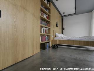 Nowoczesny, męski apartament , Bautech Sp. Z O.O. Bautech Sp. Z O.O. Modern Bedroom Concrete Grey