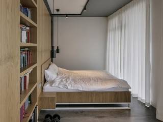 Nowoczesny, męski apartament , Bautech Sp. Z O.O. Bautech Sp. Z O.O. Modern style bedroom Concrete Grey