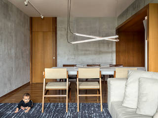 Apartamento 308 - Brasilia - Um a Um Arquitetura - Design SAINZ arquitetura Salas de jantar modernas Madeira Acabamento em madeira