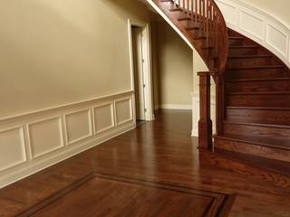Red Oak Floors with Jacobean and Ebony stain, Shine Star Flooring Shine Star Flooring راهرو سبک کلاسیک، راهرو و پله