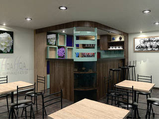 Arquitectura Comercial, HoaHoa Espacios SAS HoaHoa Espacios SAS Modern Dining Room Engineered Wood Transparent