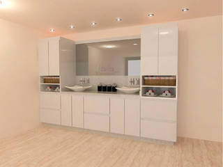 Diseño de Mobiliario a la Medida, HoaHoa Espacios SAS HoaHoa Espacios SAS Modern Bathroom Engineered Wood Transparent