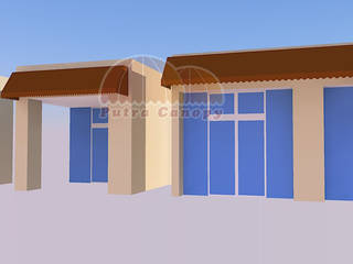 Canopy Kain Rumah (Konsep proposal), Putra Canopy Putra Canopy Classic style balcony, veranda & terrace Textile Amber/Gold