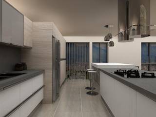 Diseño Cocina y Mueble Tv, Arq. Barbara Bolivar Arq. Barbara Bolivar Kitchen units Wood Wood effect