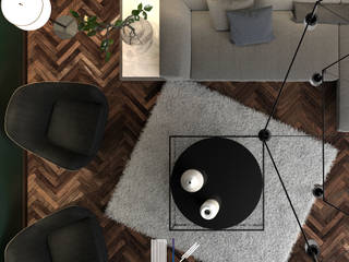 Salas de estar, Nueve 3/4 Nueve 3/4 现代客厅設計點子、靈感 & 圖片