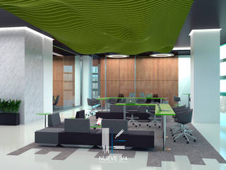 Diseño interior oficinas, Nueve 3/4 Nueve 3/4 Espaços comerciais