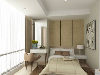 ASCCOT APARTMENT, KUNINGAN-JAKARTA , spacious.interiordnb spacious.interiordnb Спальня в стиле минимализм Изделия из древесины Прозрачный