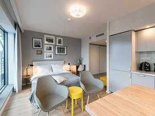 Mieszkanie w systemie hotelowym pod wynajem, Biendesign Pracownia Wnętrz Biendesign Pracownia Wnętrz Cozinhas modernas