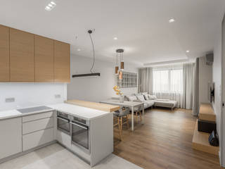 projekt wnętrza mieszkania, Dmowska design Dmowska design Built-in kitchens