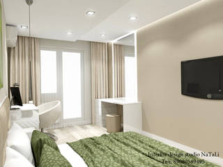 Дизайн интерьера спальной комнаты в современном стиле, Студия дизайна Натали Студия дизайна Натали Moderne Schlafzimmer