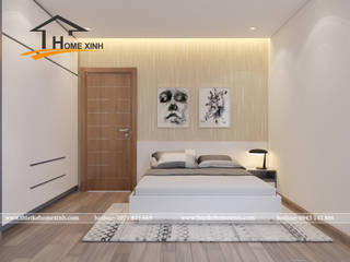 Thiết kế nội thất chung cư Golden West 96m2 nhà anh Hải, Minh Đức Hoàng Minh Đức Hoàng Kamar Tidur Modern