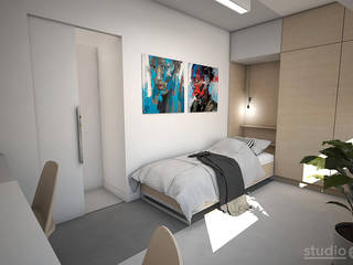 Woonhuis in Leiden. Klein huis, groots aangepakt., Studio-em Studio-em Minimalist bedroom