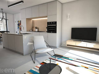 Woonhuis in Leiden. Klein huis, groots aangepakt., Studio-em Studio-em Minimalistische Wohnzimmer