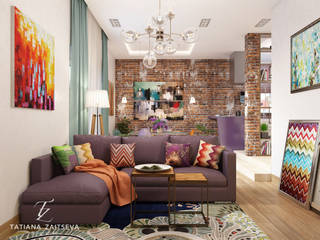 DESIGNE PROJEKT - BOHO STYL, Design studio TZinterior group Design studio TZinterior group Modern living room