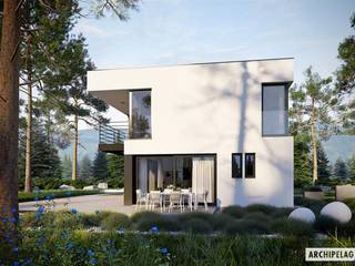 Projekt domu EX 2 soft - nowoczesna kostka w najlepszym wydaniu , Pracownia Projektowa ARCHIPELAG Pracownia Projektowa ARCHIPELAG Single family home