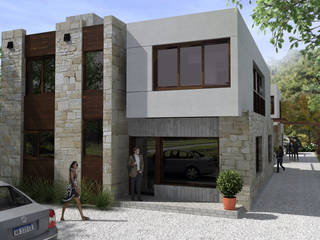 DUPLEX EN MIRAMAR, ENTASIS ARQUITECTURA - DISEÑO Y CONSTRUCCIÓN ENTASIS ARQUITECTURA - DISEÑO Y CONSTRUCCIÓN Multi-Family house Concrete