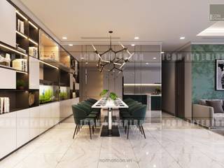 Thiết kế nội thất cao cấp dành cho căn hộ Vinhomes Central Park, ICON INTERIOR ICON INTERIOR Phòng ăn phong cách hiện đại