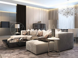 Union Park Apartment. Апартаменты в Union Park., NEUMARK NEUMARK Minimalistyczny salon