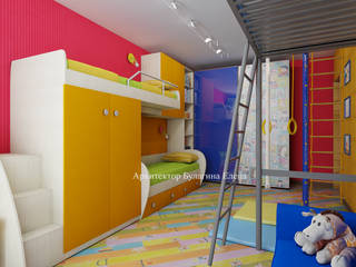 Интерьер детской комнаты с присоединённой лоджией, Архитектурное Бюро "Капитель" Архитектурное Бюро 'Капитель' Habitaciones para niños de estilo ecléctico