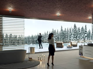 Switzerland Winter Villa, 7Storeys 7Storeys Minimalistische Badezimmer