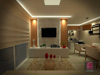 Apartamento F.F., Fávero Arquitetura + Interiores Fávero Arquitetura + Interiores Moderne Wohnzimmer