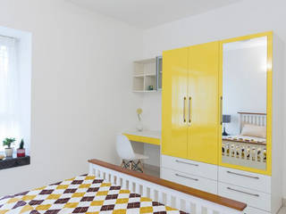 Completed wardrobe designs HomeLane.com Classic style dressing room
