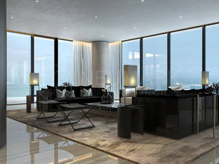Penthouse at the Estates at Acqualina. Пентхаус в Estates at Acqualina., NEUMARK NEUMARK 客廳