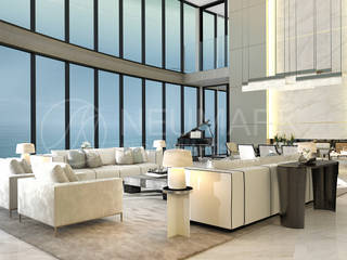 Porsche Tower Duplex. Дуплекс в Porsche Design Tower., Anton Neumark Anton Neumark Living room