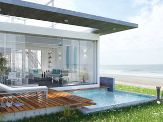 Casa de Playa - Mejía, Inception Architects Inception Architects Detached home Concrete White