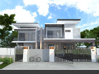 Modern 2 Storey House, Enrich Artlife & Interior Design Sdn Bhd Enrich Artlife & Interior Design Sdn Bhd Casas modernas