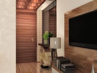 2 BHK at Chandivali, Mumbai, A Design Studio A Design Studio Modern Living Room Wood Brown