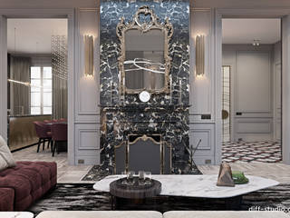 Two-level apartment with a chic and defiant touch., Виталий Юров Виталий Юров Salones eclécticos